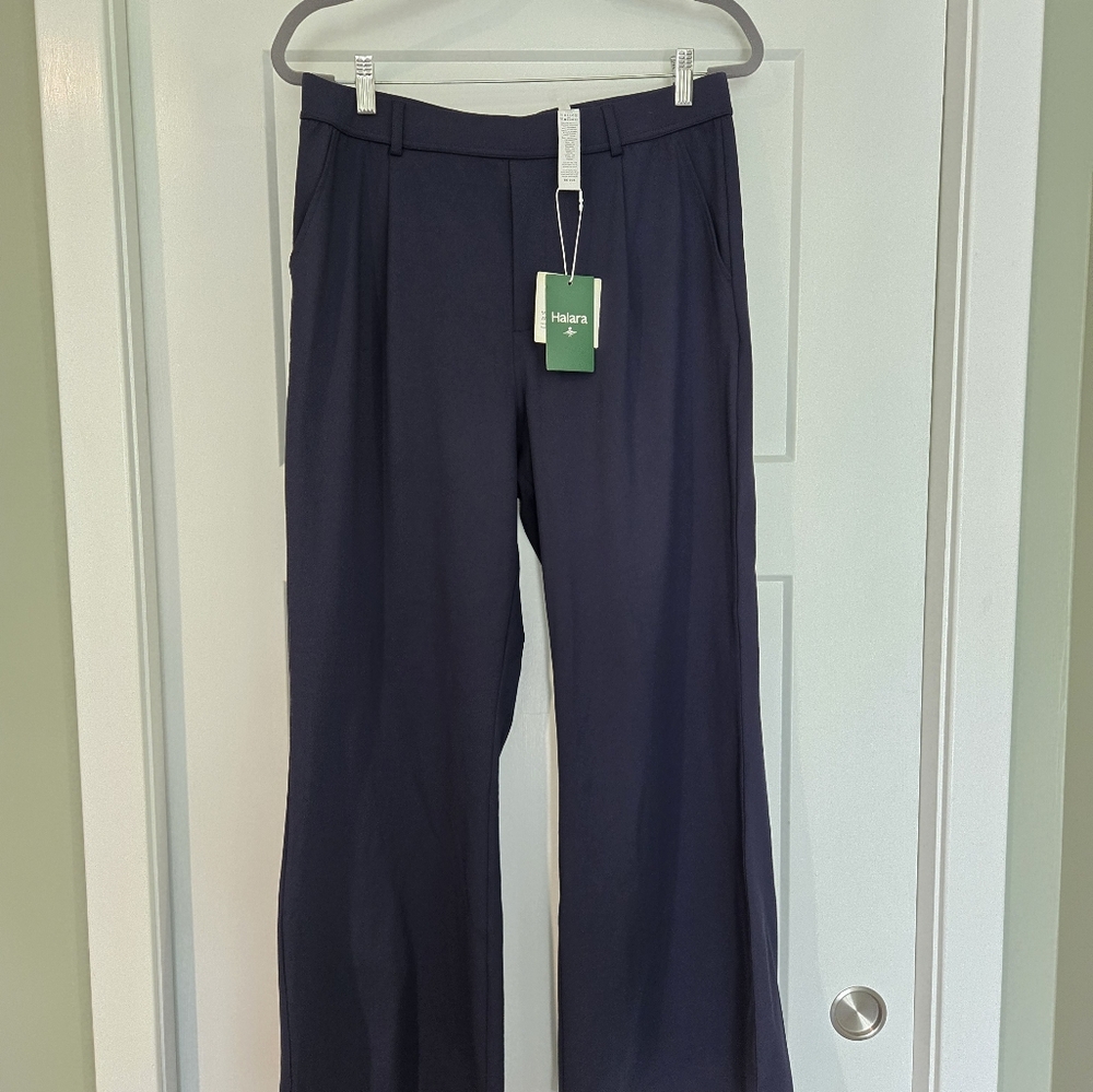 HALARA Women's Wide Leg Navy Pants